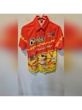 CHEETOS FLAMING HOT FUN HAWAIIAN STYLE BUTTON-DOWN SHIRT  BOY'S/MEN'S SIZE XXS
